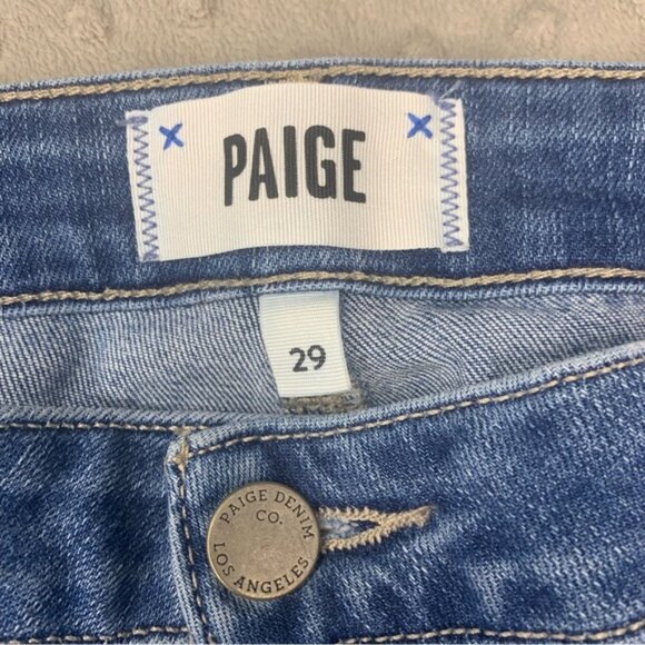 Women’s Paige Brigitte Crop Jeans Light Wash Mid Rise Distressed Hems Size 29 - Picture 10 of 11